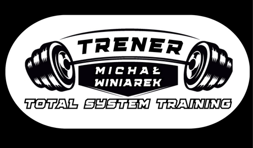 Logo- Michał Winiarek (Total System Training - Trener) — Białe z tłem — kopia